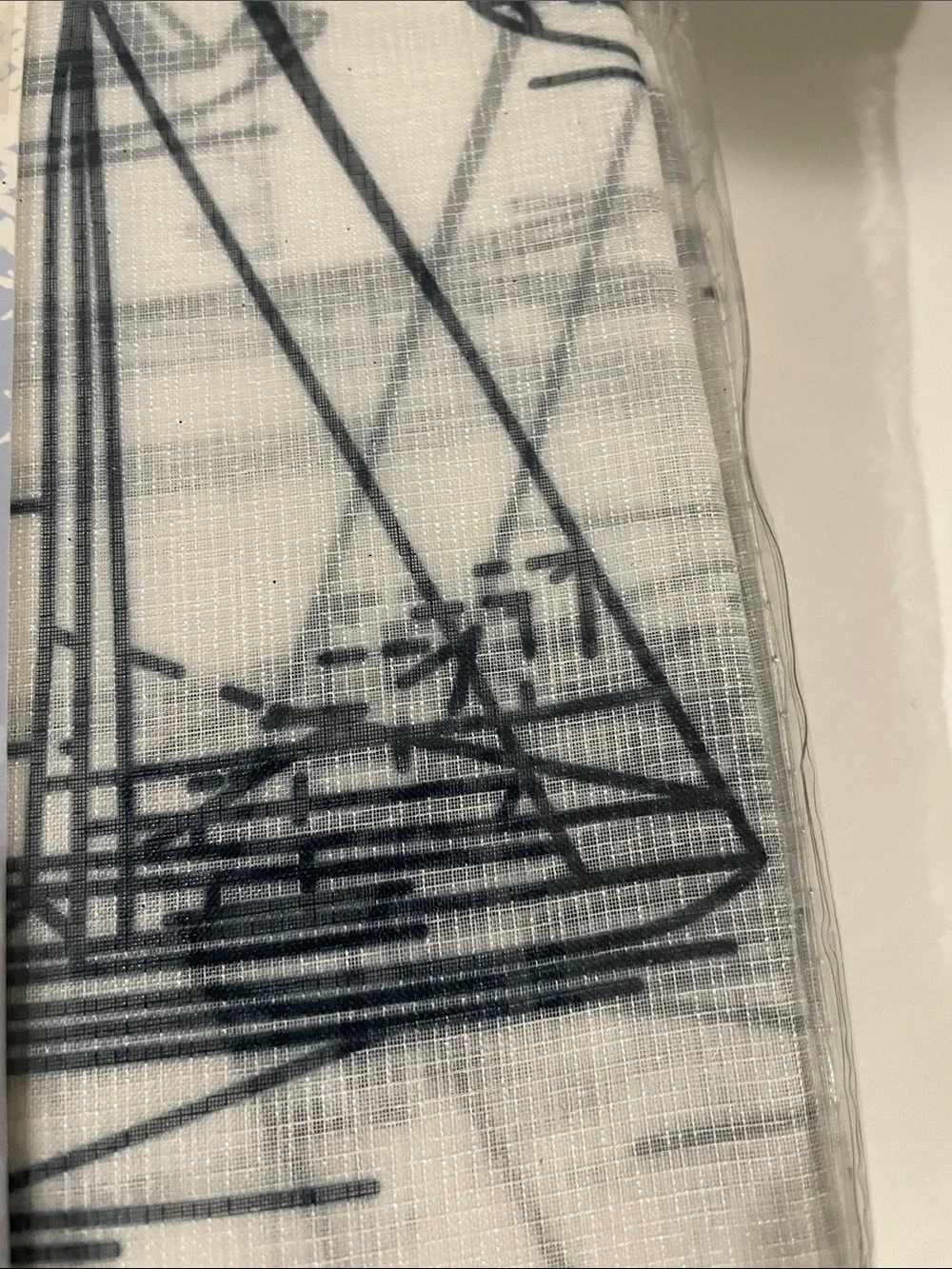 Boat Print Sheer Panel Curtains - Set of 2